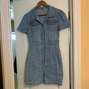 Denim Button-Up Dress